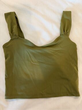 Abercrombie & Fitch Soft A&F Olive Green Athleisure Longline Tank Women's S